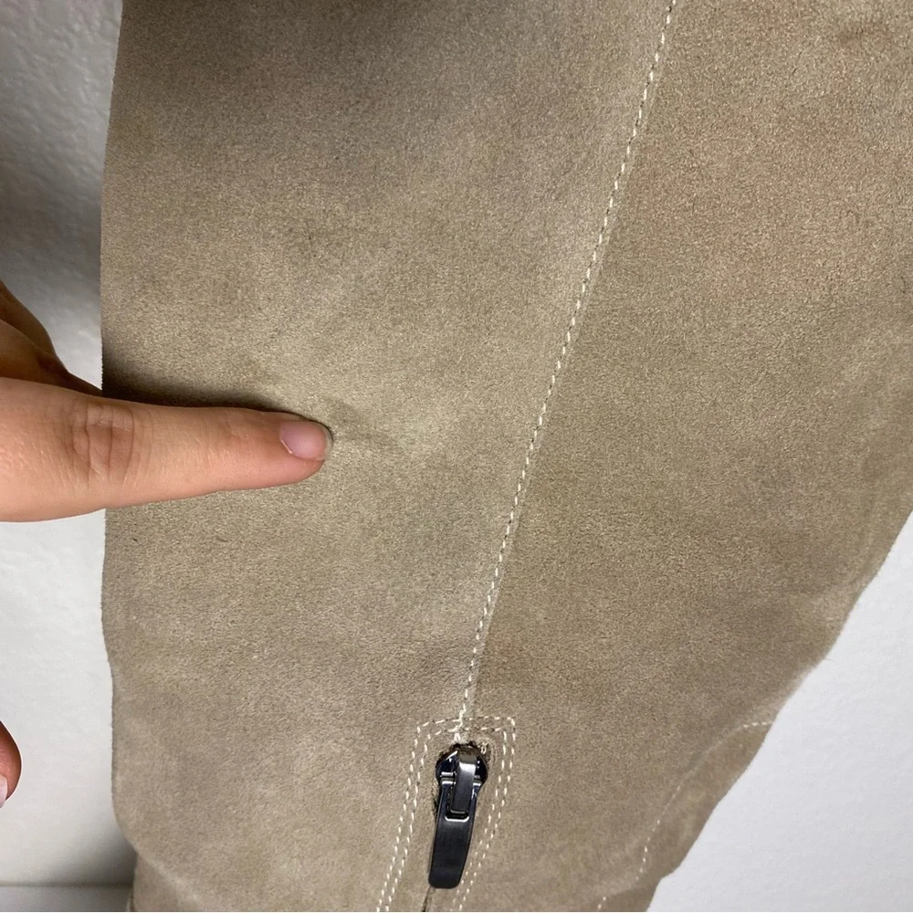 Nine West Beige Taupe Knee-High Block Heel Boots Size 10